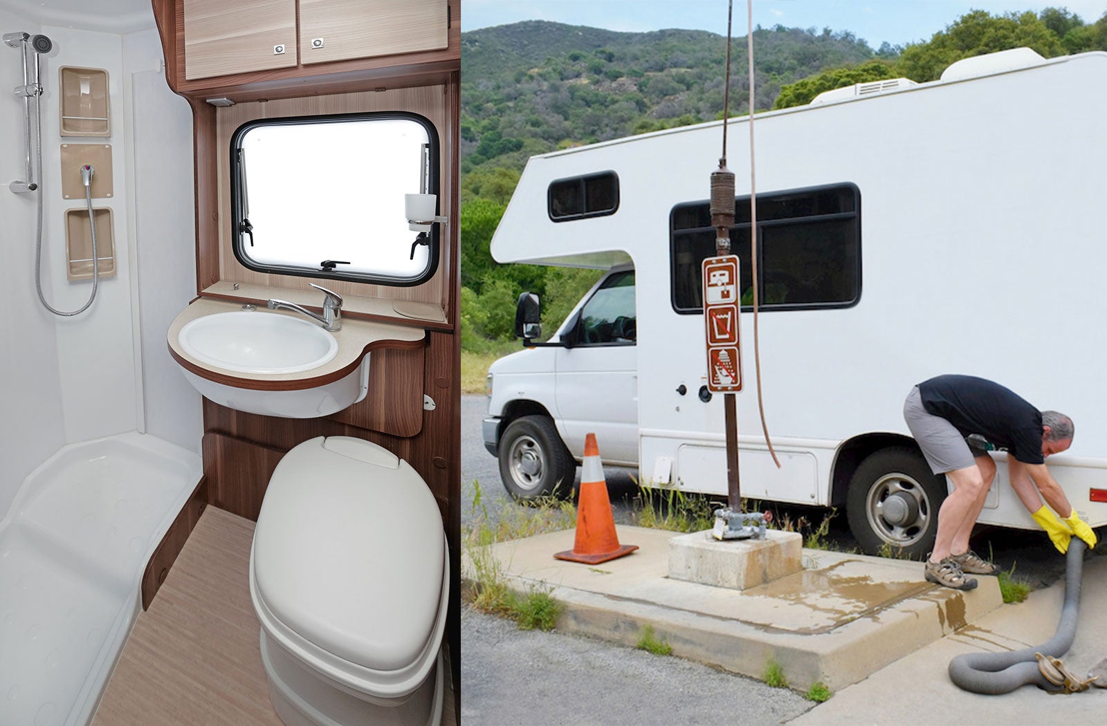 Portable RV/camper toilet and holding tank setup in Hanover, Pennsylvania